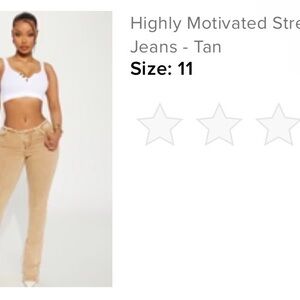 Fashion Nova Tan Boot Cut Jeans